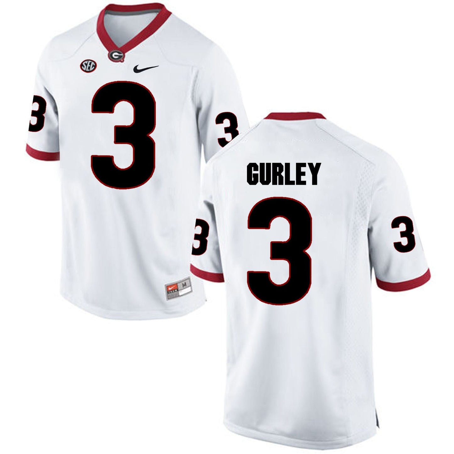 Todd Gurley 3 White College Football Jersey football jersey product view 1