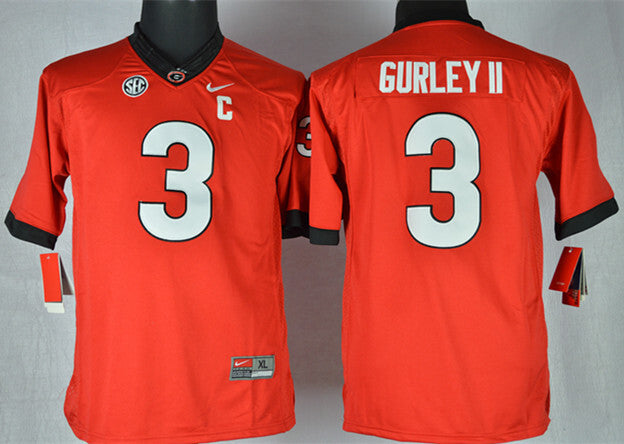Todd Gurley II 3 Red Youth College Football Jersey football jersey product view 1