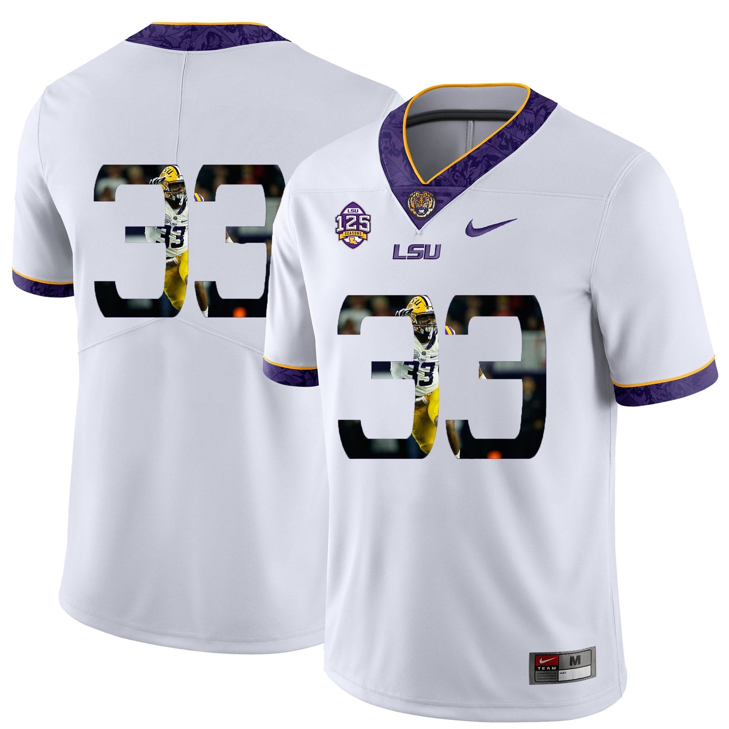 Todd Harris jr.33 Pattern White College Football Jersey football jersey product view 1