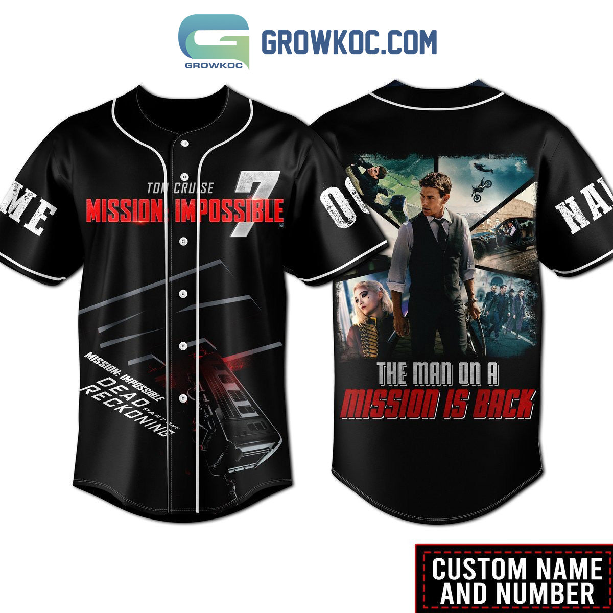 Tom Cruise Mission Impossible The Man On A Mission Is Back Personalized Baseball Jersey baseball jersey product view 1
