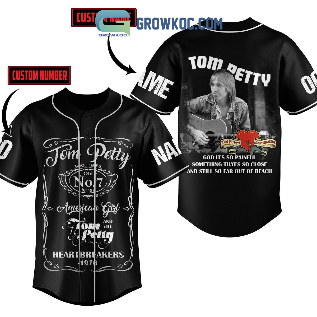 Tom Petty God It’s So Painful Personalized Baseball Jersey baseball jersey product view 1