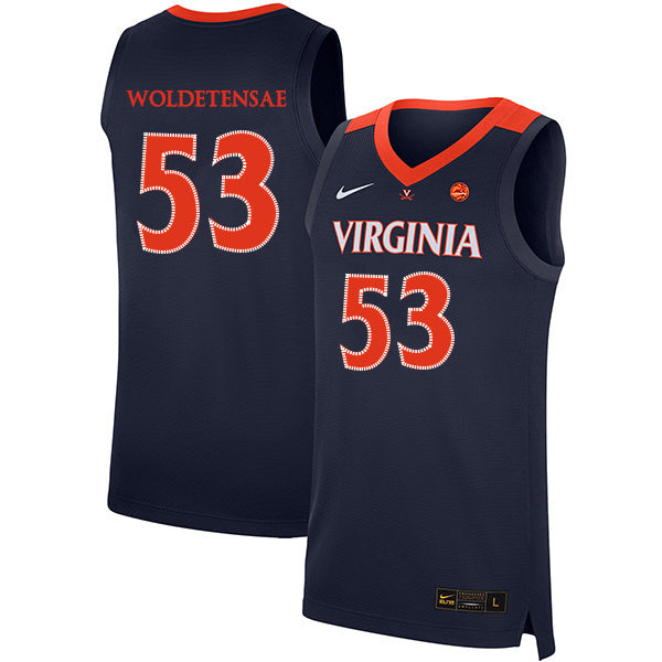Tomas Woldetensae 53 Navy College Football Jersey football jersey product view 1