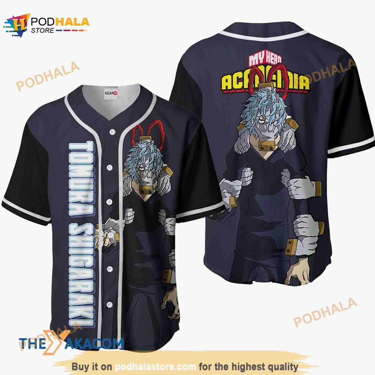 Tomura Shigaraki My Hero Academia Anime 3D Baseball Jersey Shirt baseball jersey product view 1