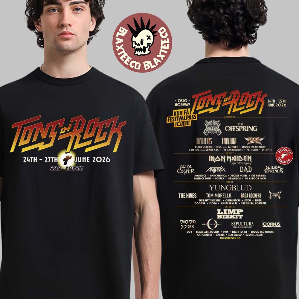 Tons Of Rocks 2026 Full Lineup In Oslo Norway From 24 To 27 June 2026 Two Sided T-Shirt Unisex T-shirt, Sweatshirt, Hoodie, Long Sleeve Tee - T-Shirt, Sweatshirt, Hoodie