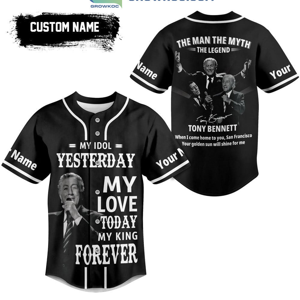 Tony Bennett The Man The Myth The Legend Personalized Baseball Jersey baseball jersey product view 1