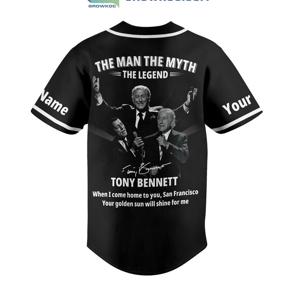 Tony Bennett The Man The Myth The Legend Personalized Baseball Jersey baseball jersey product view 3