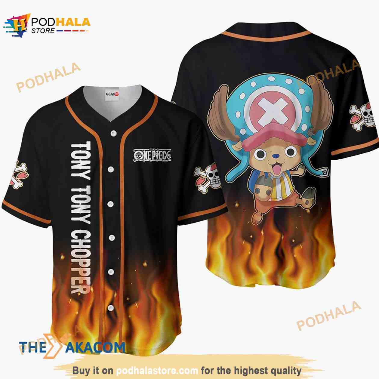 Tony Tony Chopper Anime 3D Baseball Jersey Shirt baseball jersey product view 1