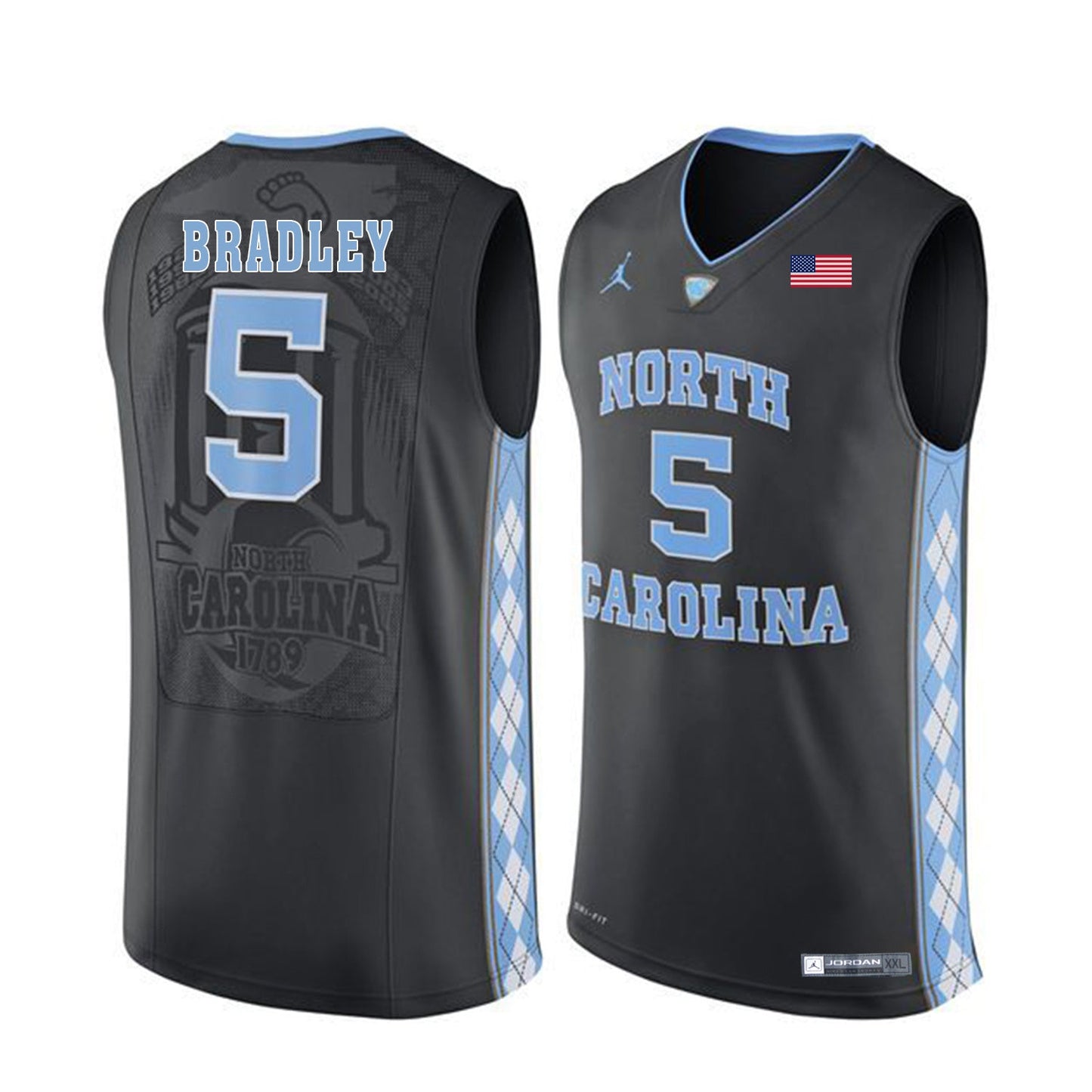 Tony Bradley 5 Black College Football Jersey football jersey product view 1
