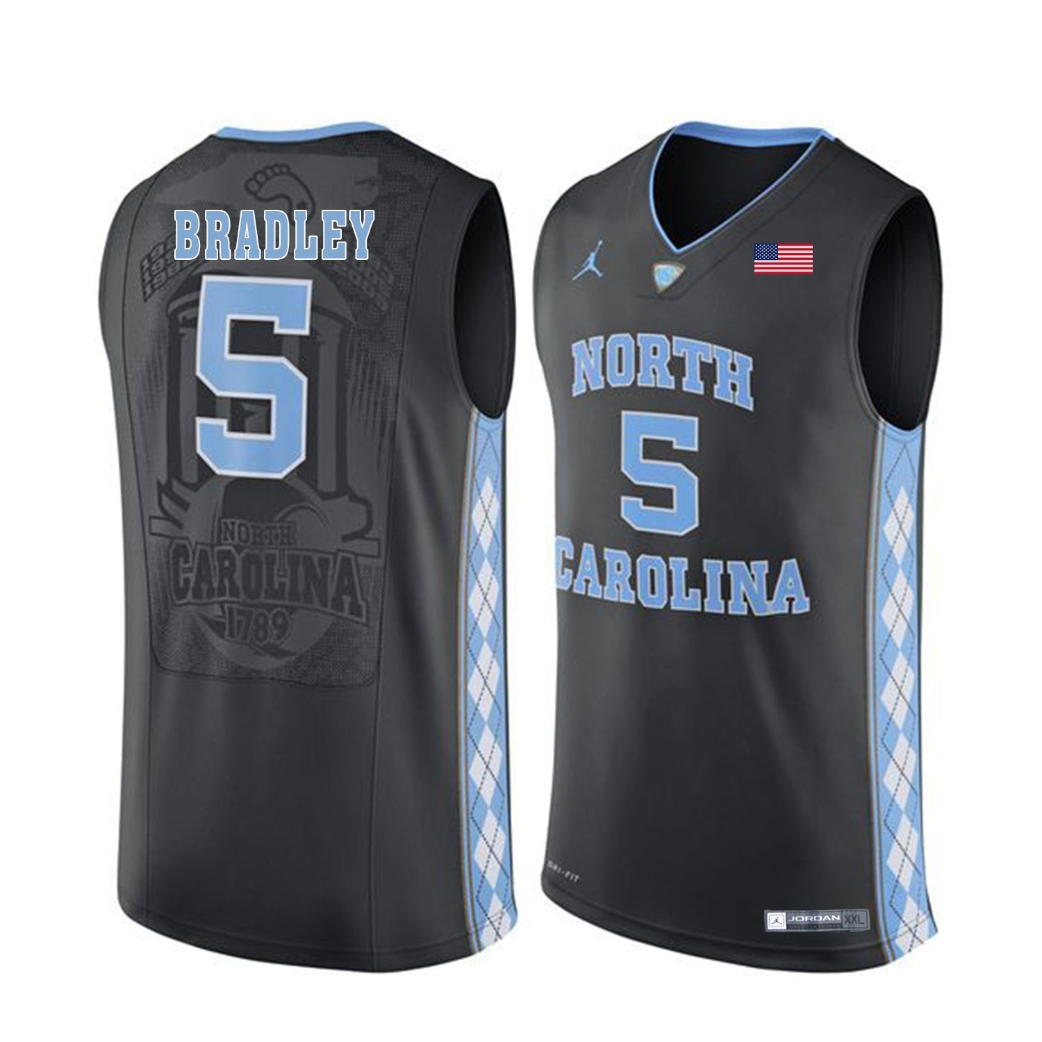 Tony Bradley 5 Black College Football Jersey football jersey product view 1
