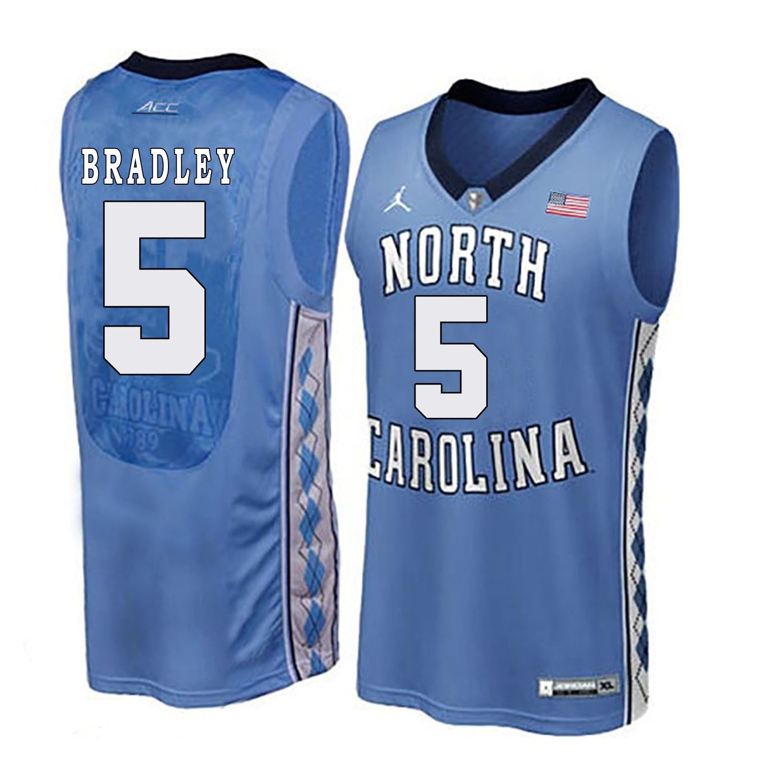 Tony Bradley 5 Blue College Football Jersey football jersey product view 1