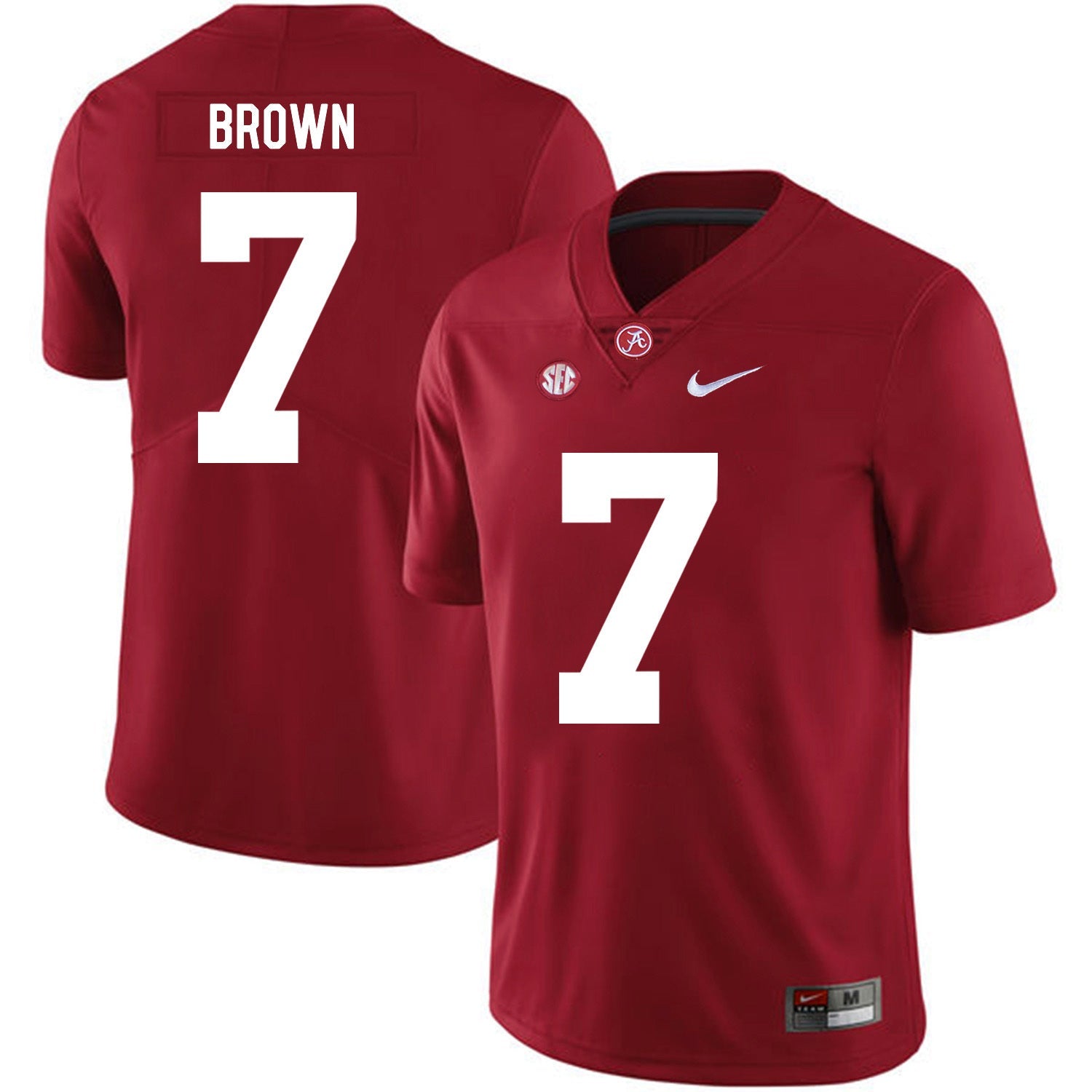 Tony Brown 7 Red .2jpg College Football Jersey football jersey product view 1