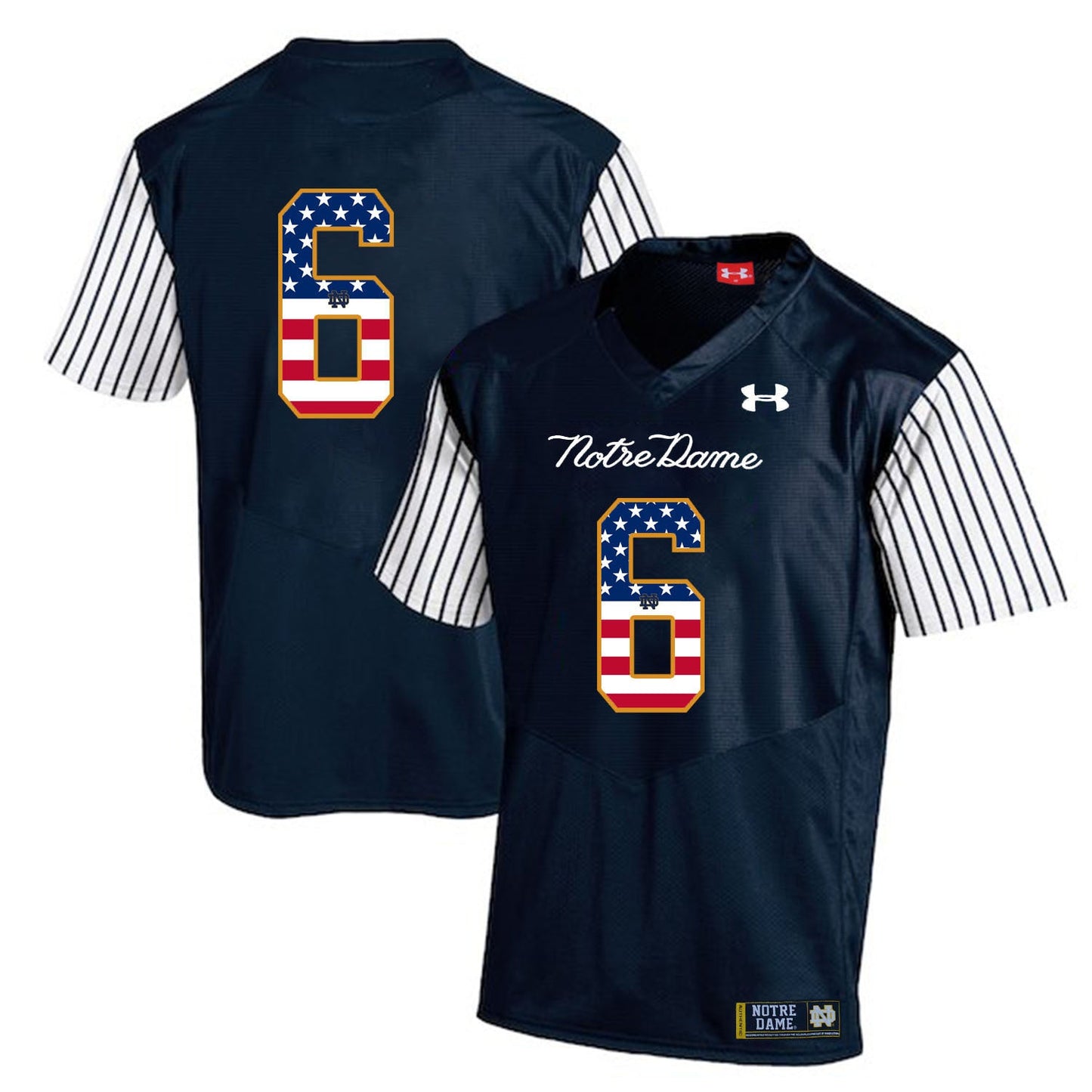 Tony Jones Jr.6 Striped Blue .1jpg College Football Jersey football jersey product view 1