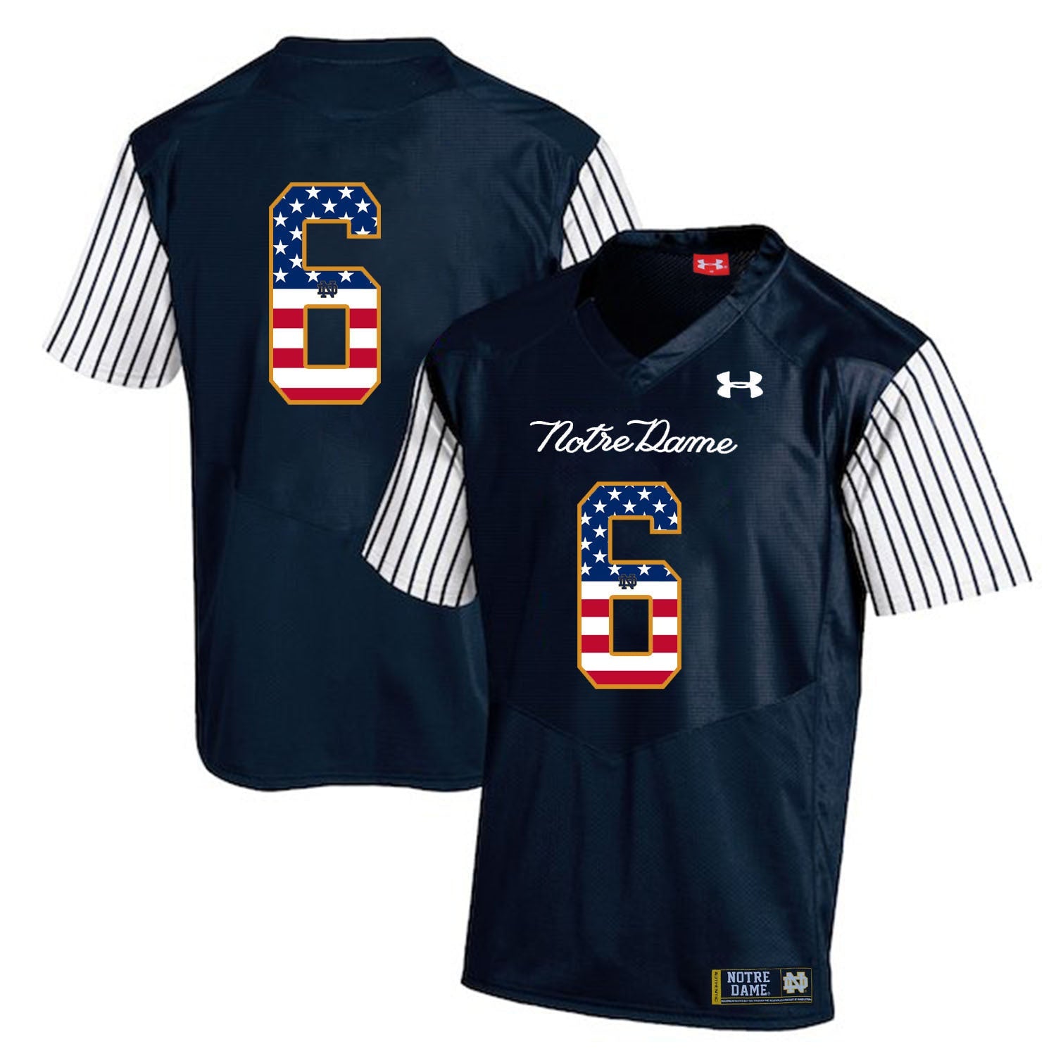 Tony Jones Jr.6 Striped Blue .1jpg College Football Jersey football jersey product view 1