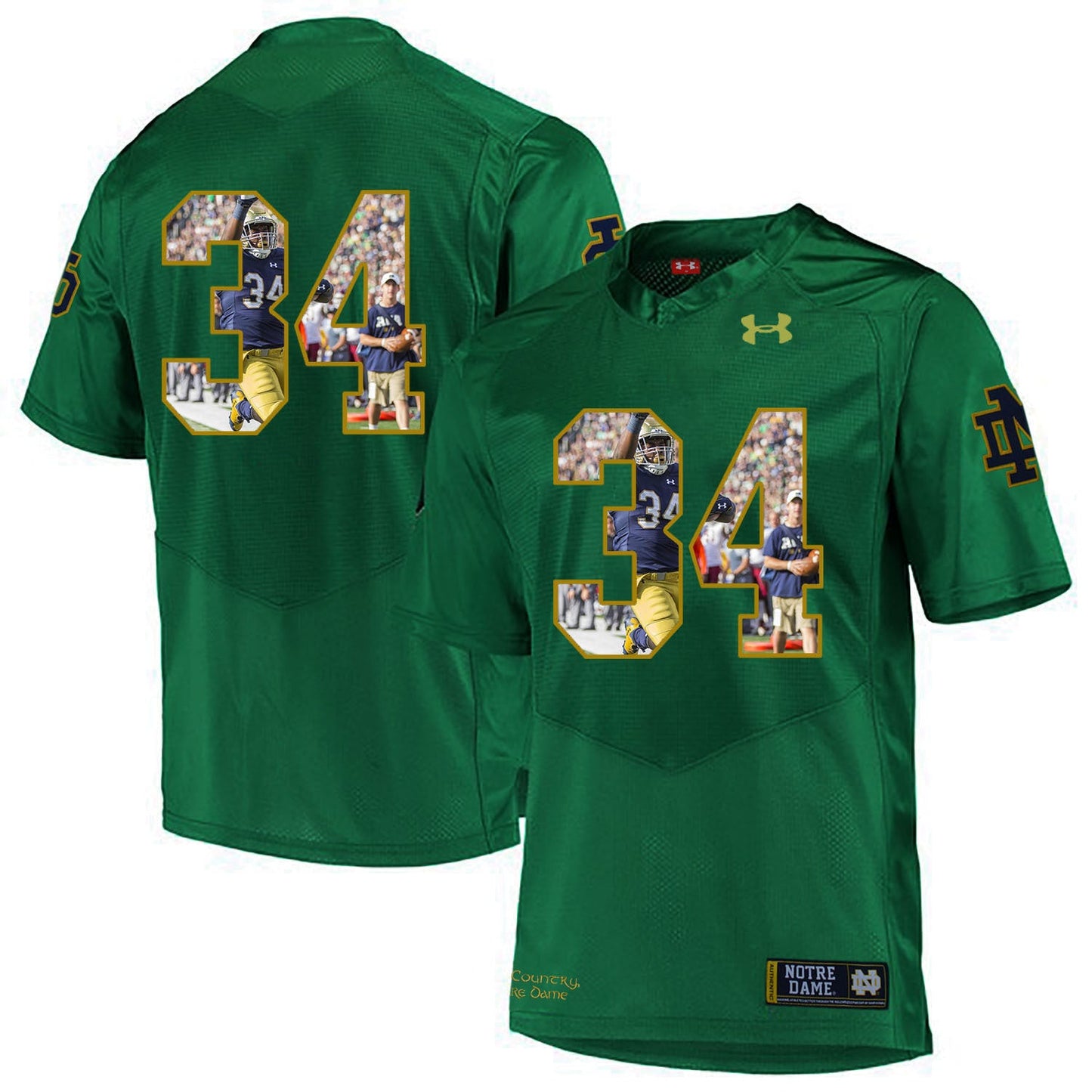 Tony Jones Jr. 34 Bright Green College Football Jersey football jersey product view 1