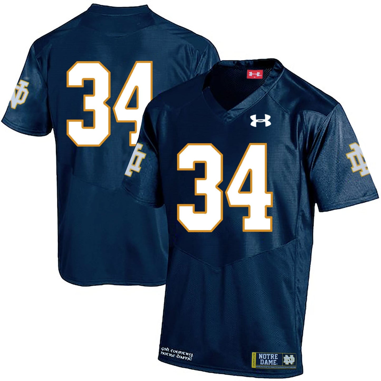 Tony Jones Jr. 34 Navy Style 1 College Football Jersey football jersey product view 1