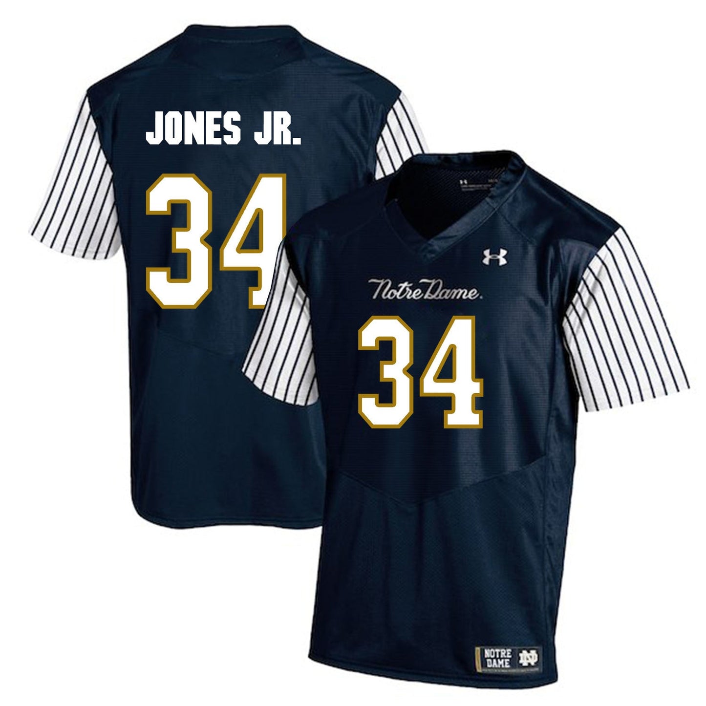 Tony Jones Jr. 34 Navy Style 2 College Football Jersey football jersey product view 1