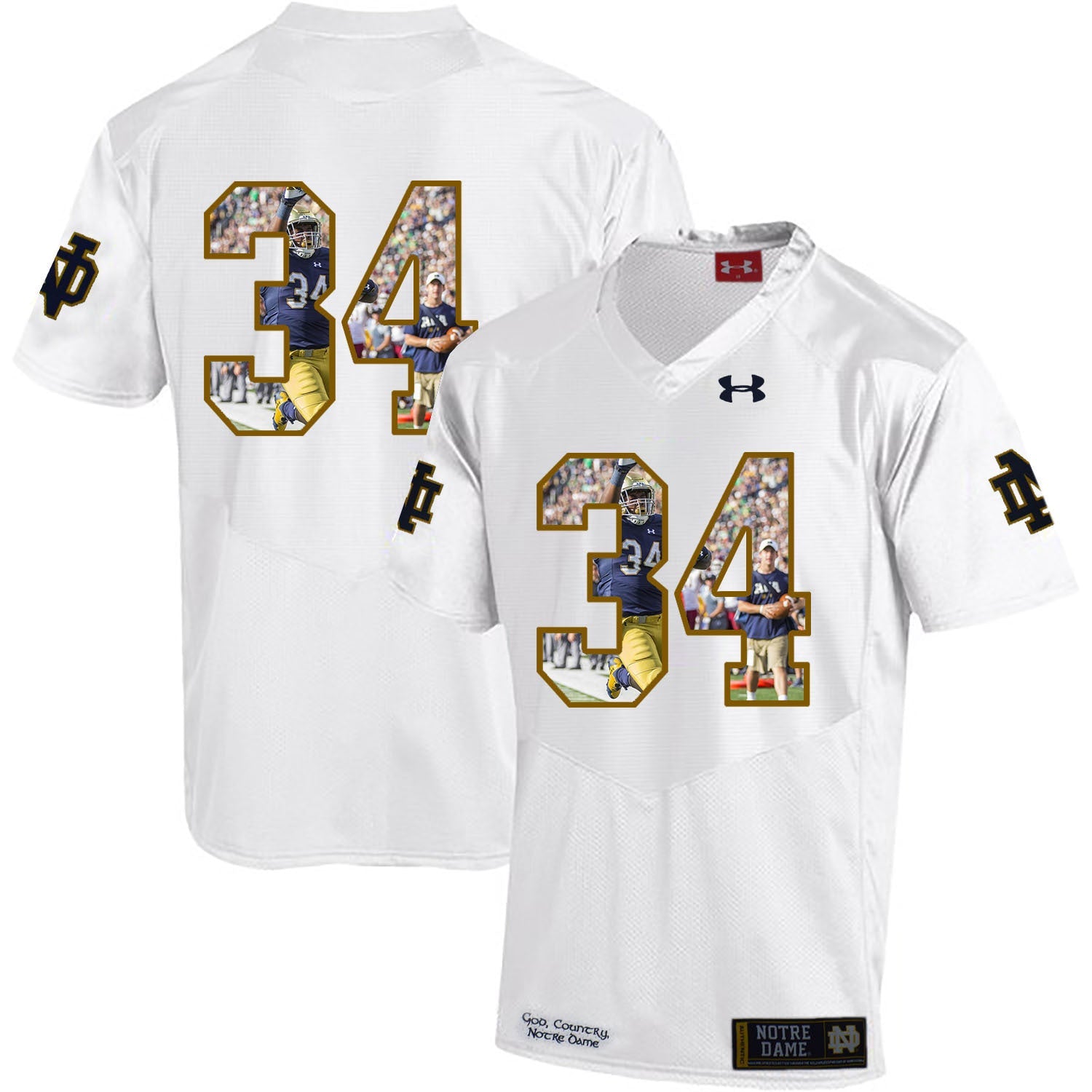 Tony Jones Jr. 34 White College Football Jersey football jersey product view 1