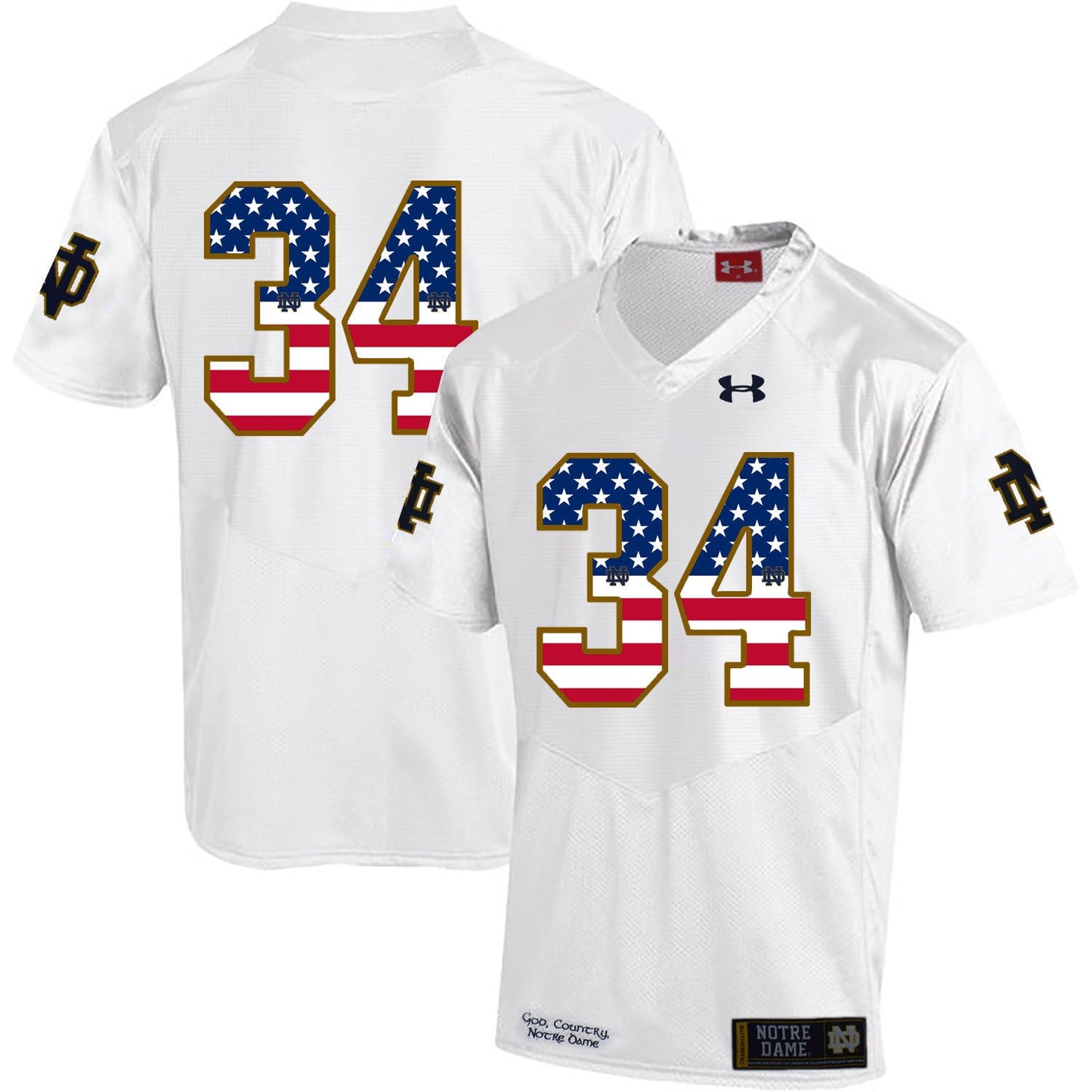 Tony Jones Jr. 34 White .1jpg College Football Jersey football jersey product view 1
