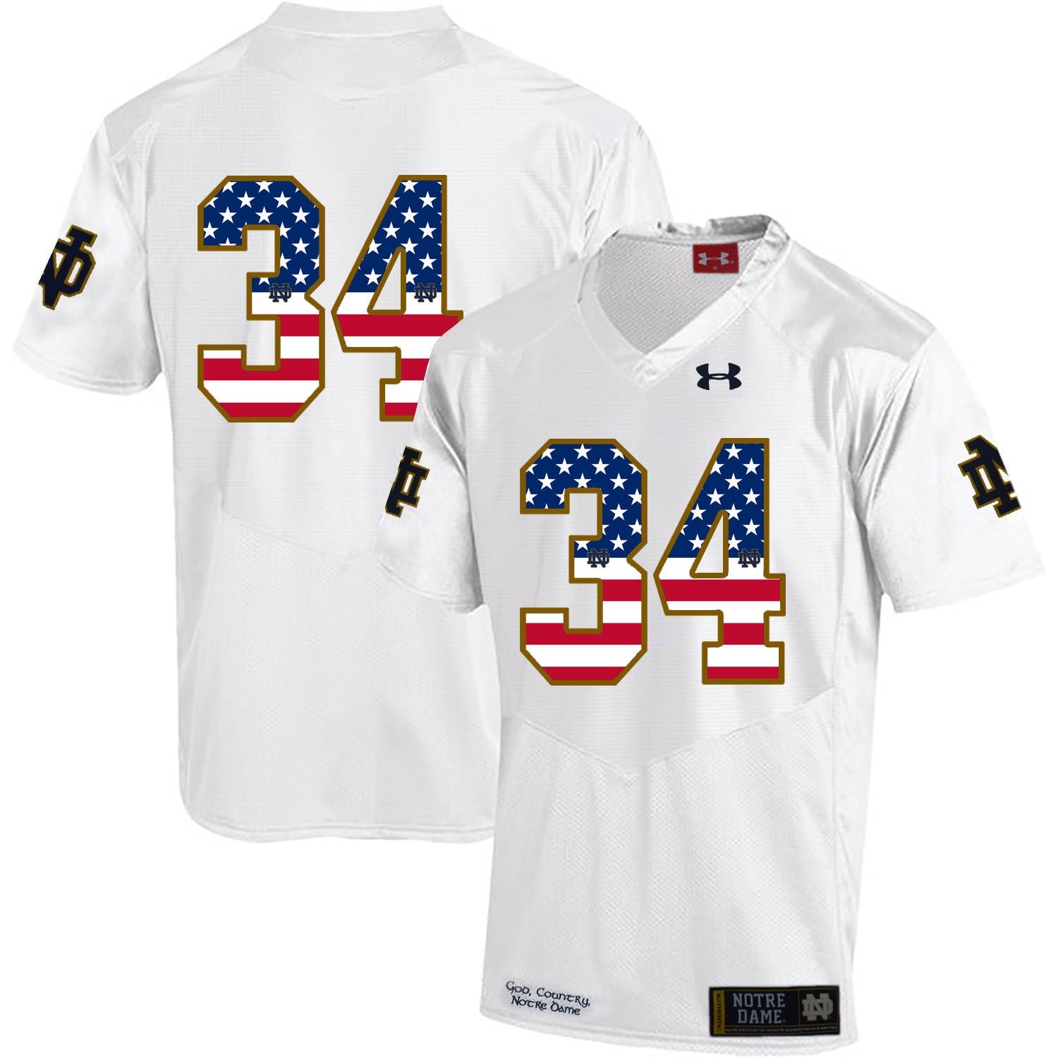 Tony Jones Jr. 34 White .1jpg College Football Jersey football jersey product view 1