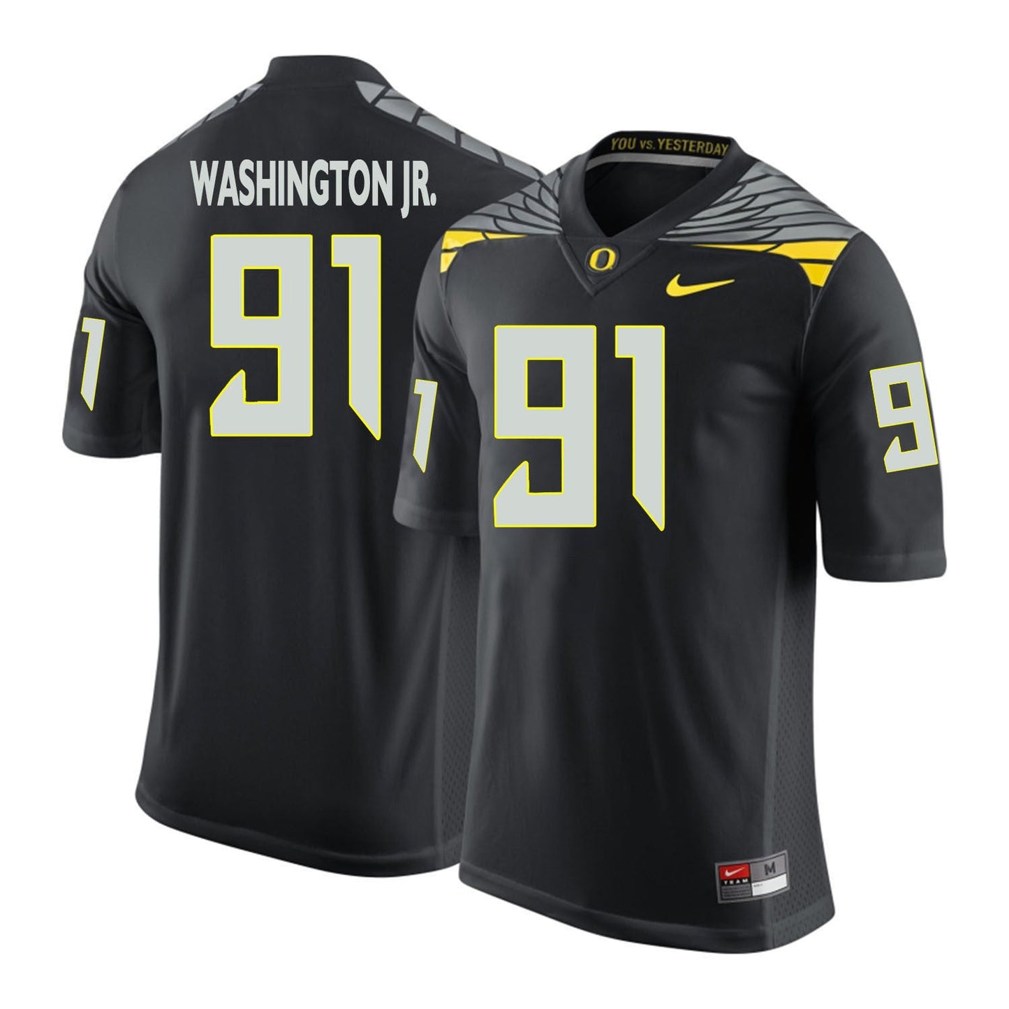 Tony Washington Jr. 91 Black College Football Jersey football jersey product view 1