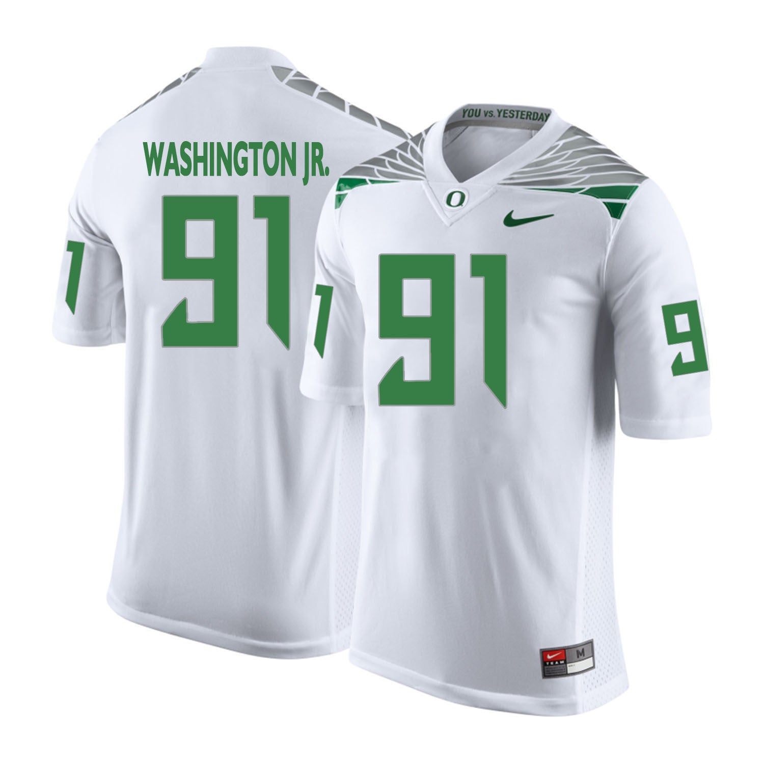 Tony Washington Jr. 91 White College Football Jersey football jersey product view 1