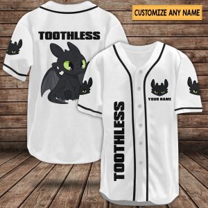Toothless Baseball Jersey Shirts, Toothless Shirts, Dragon Jersey Men, Night Fury Baseball Shirt baseball jersey product view 1