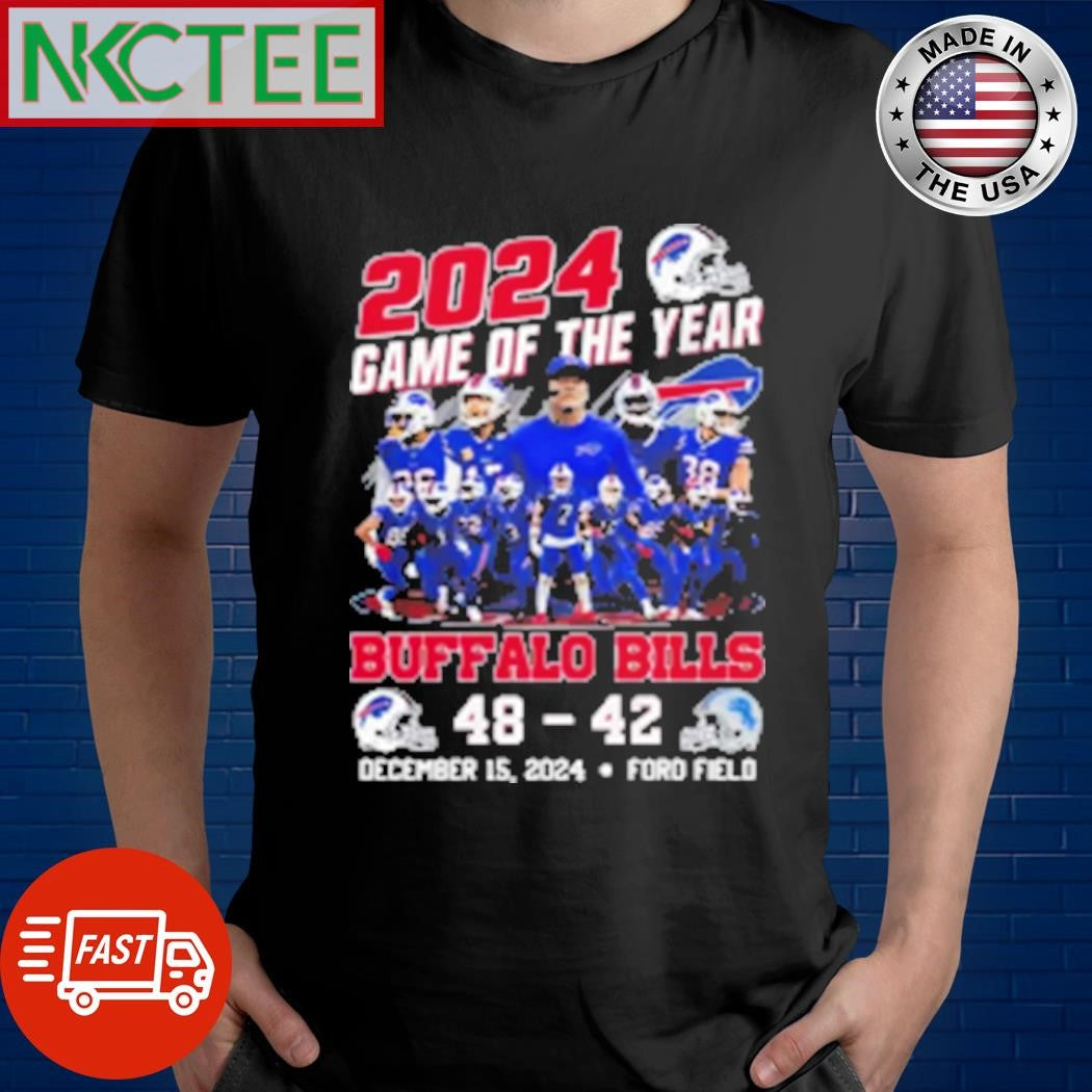 Top 2024 Game Of The Year Bills 48 42 Lions Shirt Unisex T-shirt, Sweatshirt, Hoodie, Long Sleeve Tee - T-Shirt, Sweatshirt, Hoodie