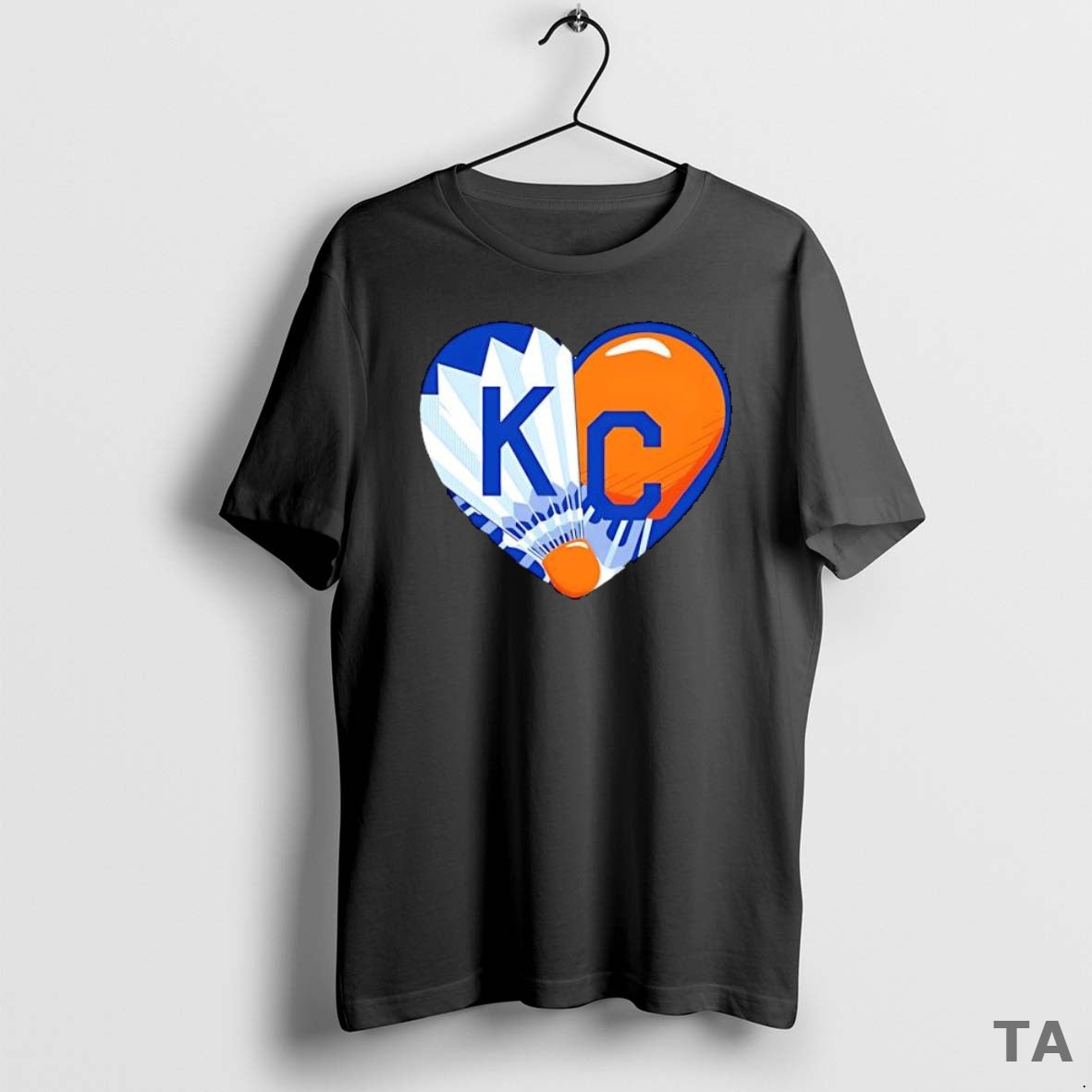 Top Awesome Shuttlecock Kc Heart T Shirt Sweater - T-Shirt, Sweatshirt, Hoodie