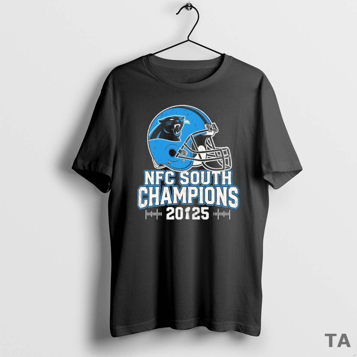 Top Carolina Panthers Nfc South 2025 Champions Helmet T Shirt Sweater - T-Shirt, Sweatshirt, Hoodie