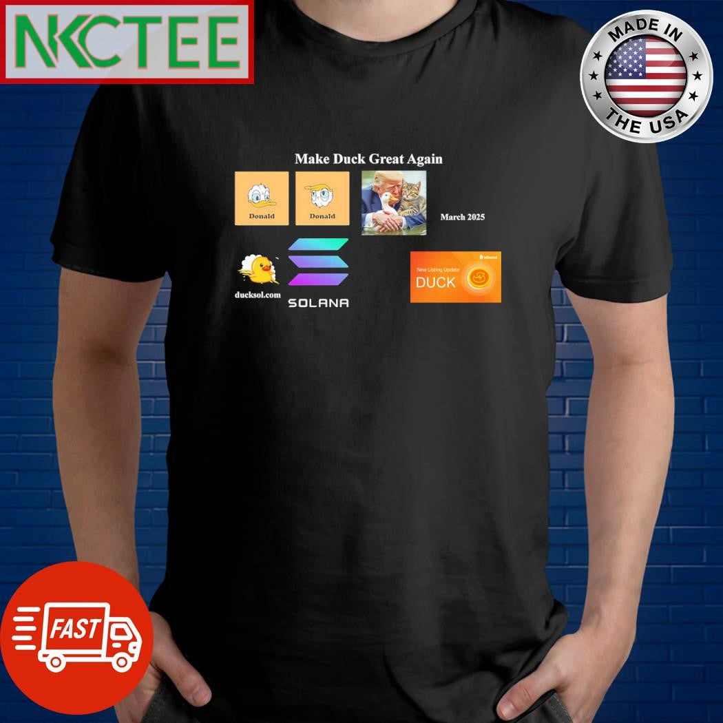 Top Donald Trump and Donald Duck and Bithumb new listing duck coin and Solana shirt Unisex T-shirt, Sweatshirt, Hoodie, Long Sleeve Tee - T-Shirt, Sweatshirt, Hoodie