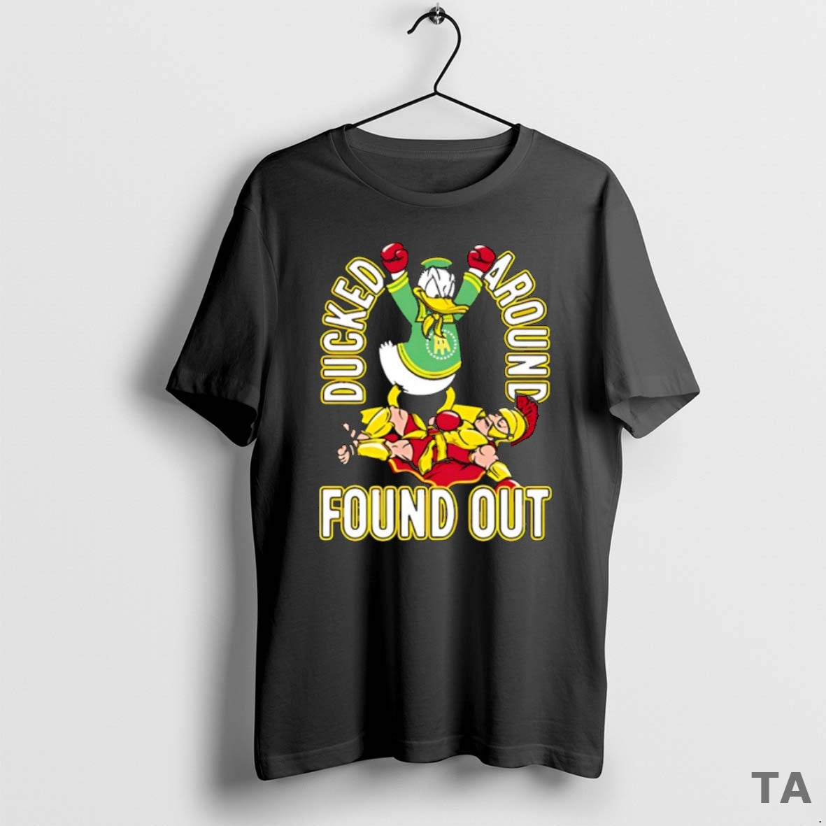 Top Ducked Defeats Usc Trojan Around Found Out Mascot T Shirt Sweater - T-Shirt, Sweatshirt, Hoodie