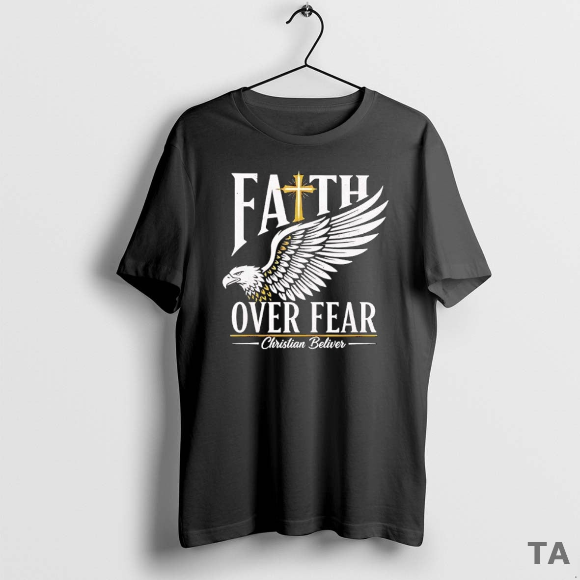 Top Faith Over Fear Christian Believer Inspirational Graphic T Shirt Sweater - T-Shirt, Sweatshirt, Hoodie