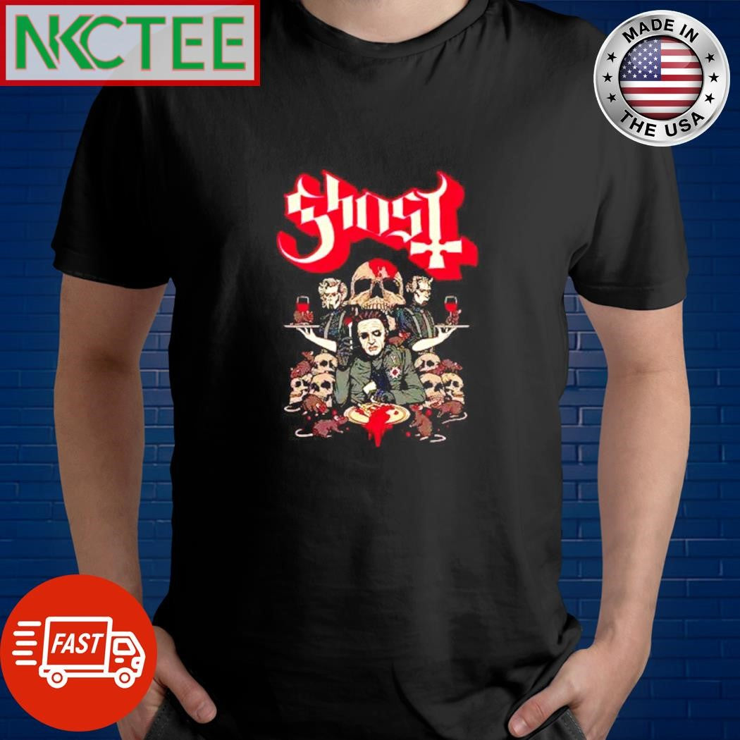 Top Ghost band skulls blood shirt Unisex T-shirt, Sweatshirt, Hoodie, Long Sleeve Tee - T-Shirt, Sweatshirt, Hoodie