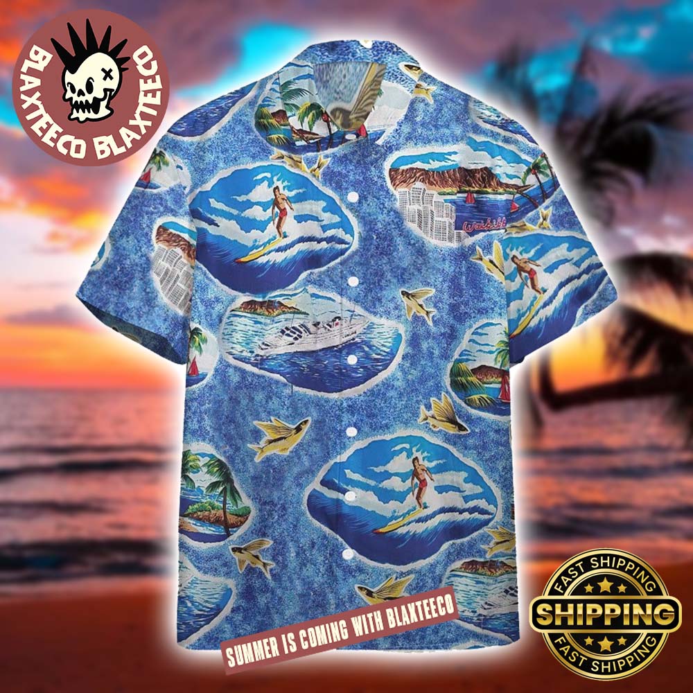Gun Honolulu Goose Blue Hawaiian Shirt Unisex T-shirt, Sweatshirt, Hoodie, Long Sleeve Tee - T-Shirt, Sweatshirt, Hoodie