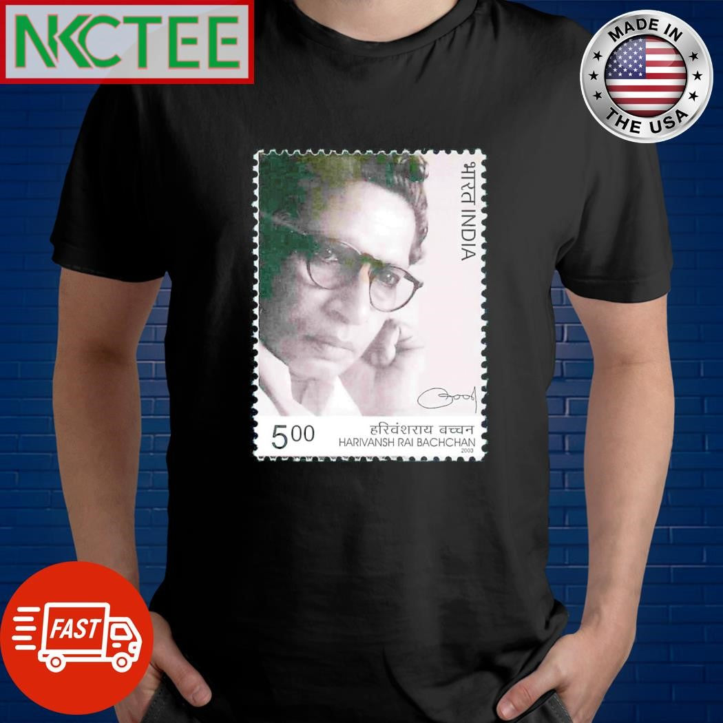 Top Harivansh Rai Bachchan stamp signature shirt Unisex T-shirt, Sweatshirt, Hoodie, Long Sleeve Tee - T-Shirt, Sweatshirt, Hoodie