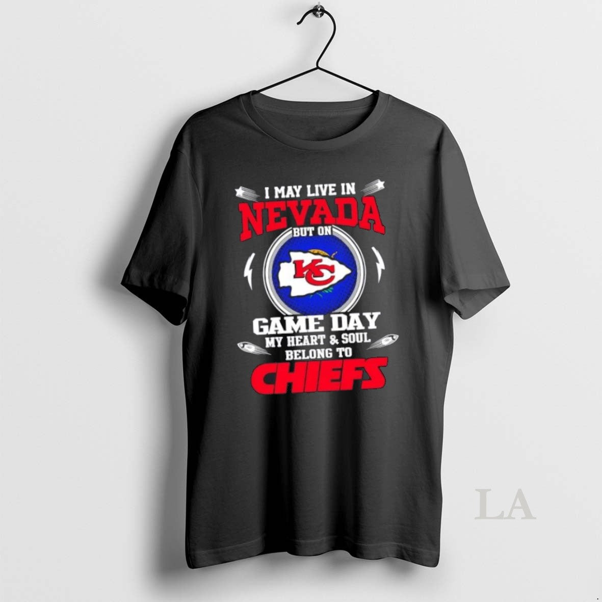 Top I May Live In Nevada But On Game Day My Heart And Soul Belongs Unisex T-shirt, Sweatshirt, Hoodie, Long Sleeve Tee - T-Shirt, Sweatshirt, Hoodie