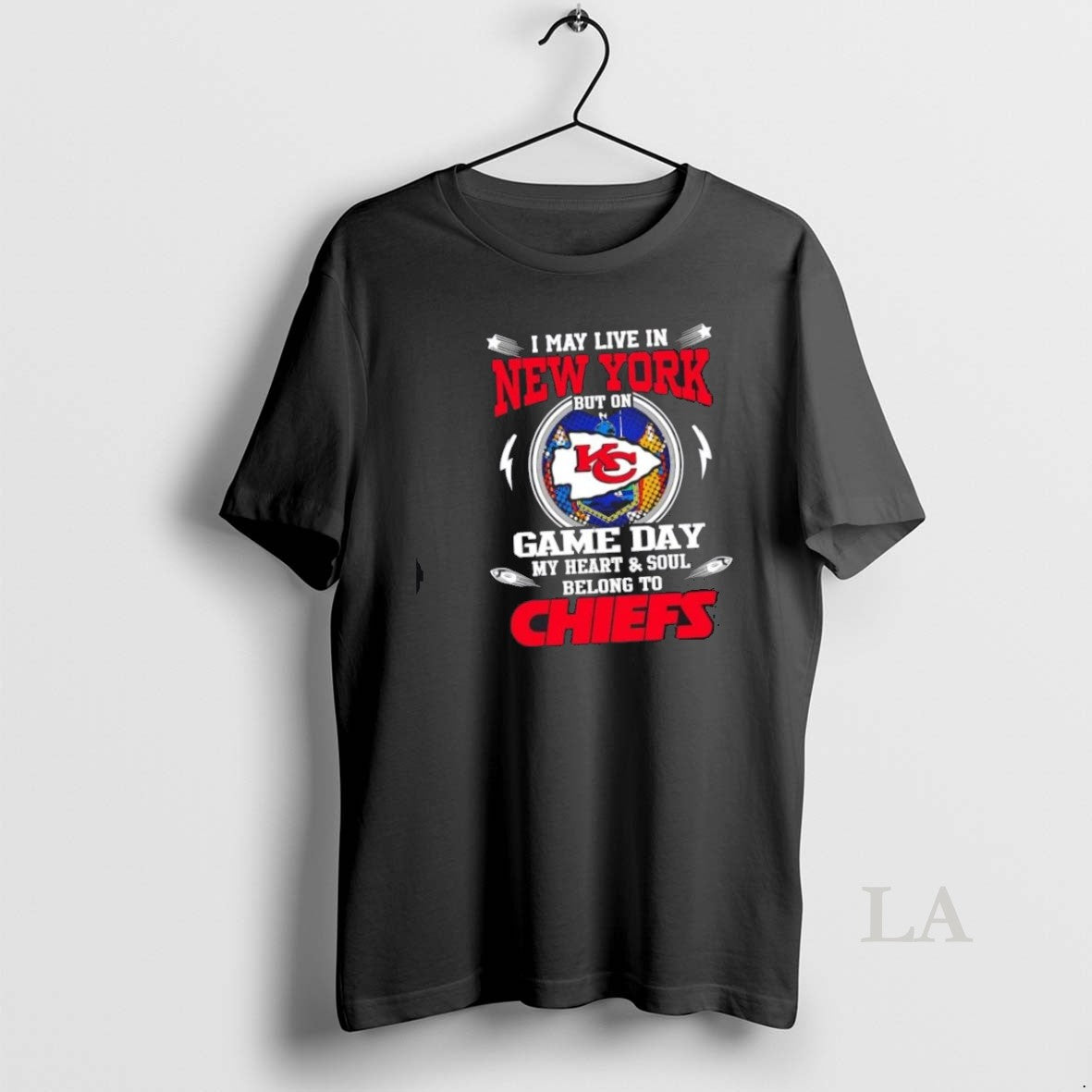 Top I May Live In New York But On Game Day My Heart And Soul Unisex T-shirt, Sweatshirt, Hoodie, Long Sleeve Tee - T-Shirt, Sweatshirt, Hoodie