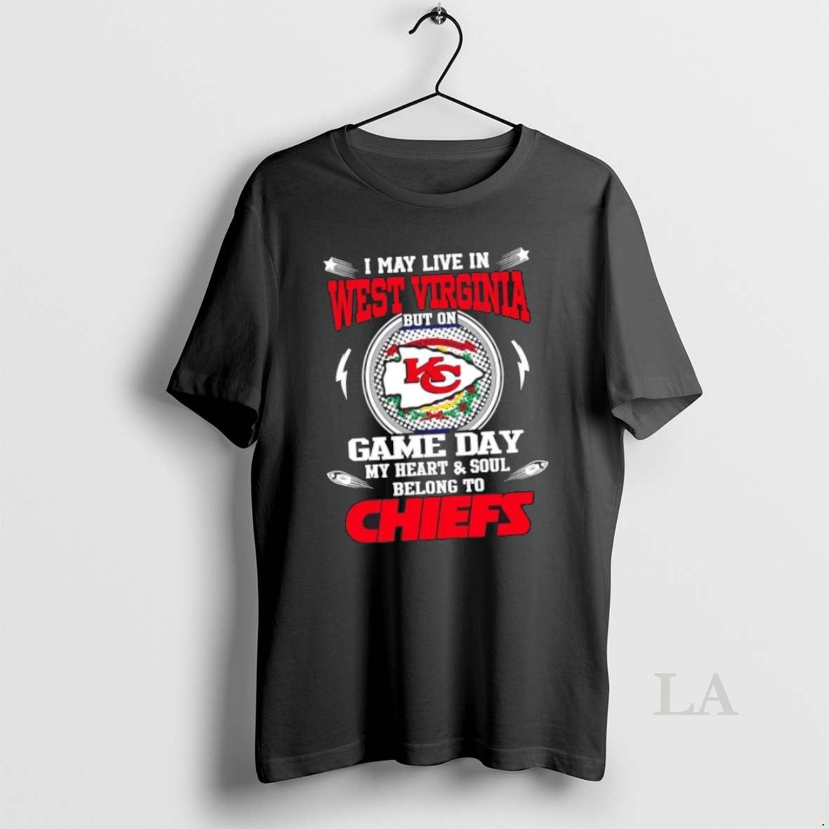 Top I May Live In West Virginia But On Game Day My Heart And Soul Unisex T-shirt, Sweatshirt, Hoodie, Long Sleeve Tee - T-Shirt, Sweatshirt, Hoodie