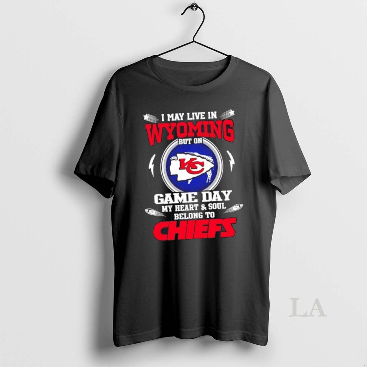 Top I May Live In Wyoming But On Game Day My Heart And Soul Belongs Unisex T-shirt, Sweatshirt, Hoodie, Long Sleeve Tee - T-Shirt, Sweatshirt, Hoodie
