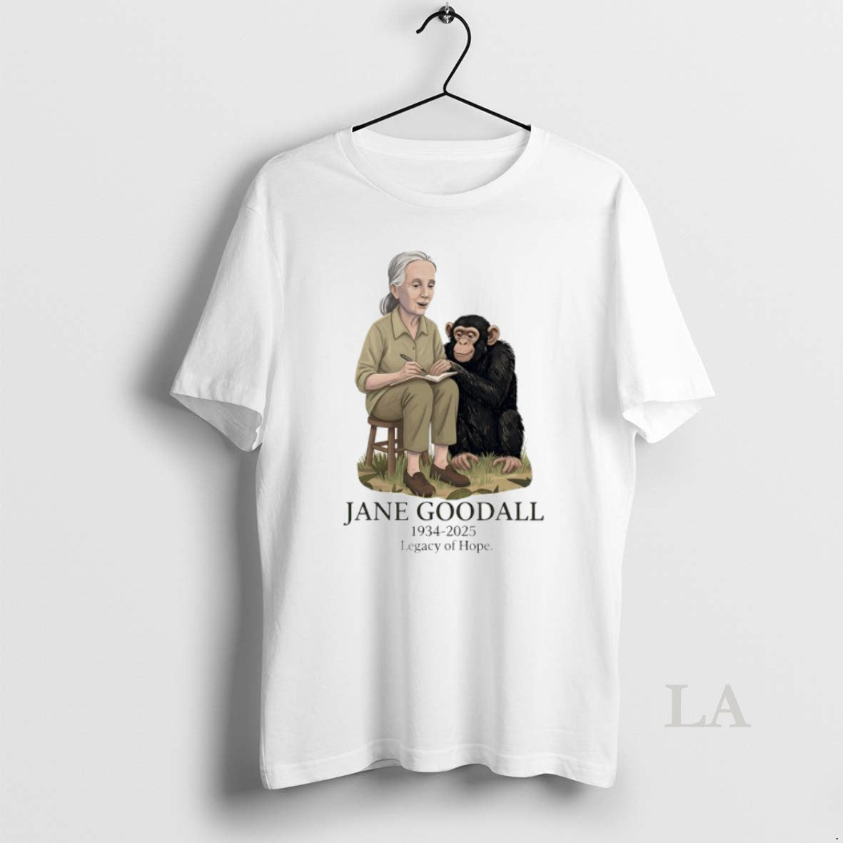 Top Jane Goodall 1934 2025 Legacy Of Hope Cartoon Unisex T-shirt, Sweatshirt, Hoodie, Long Sleeve Tee - T-Shirt, Sweatshirt, Hoodie