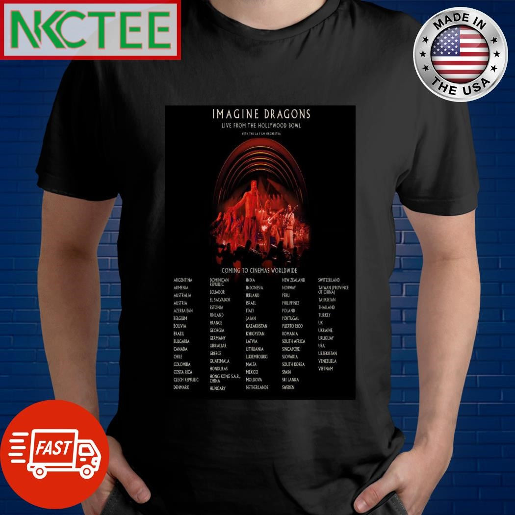 Top Live From The Hollywood Bowl Tour 2025 Imagine Dragons Poster Shirt Unisex T-shirt, Sweatshirt, Hoodie, Long Sleeve Tee - T-Shirt, Sweatshirt, Hoodie