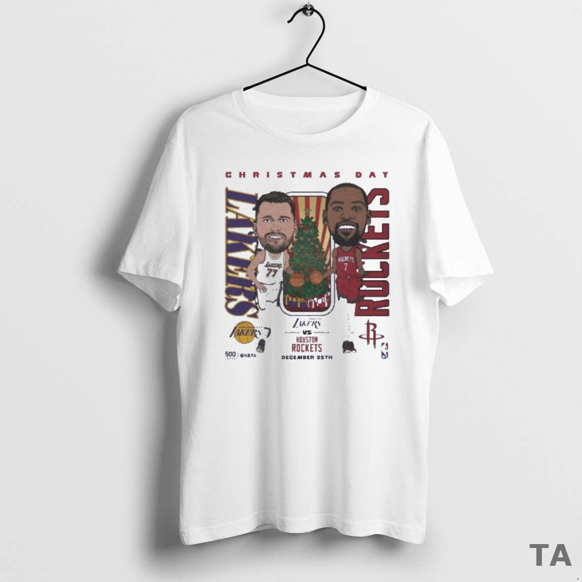 Top Luka Doncic Vs Kevin Durant 2025 Nba Christmas Day Match Up T Shirt Sweater - T-Shirt, Sweatshirt, Hoodie