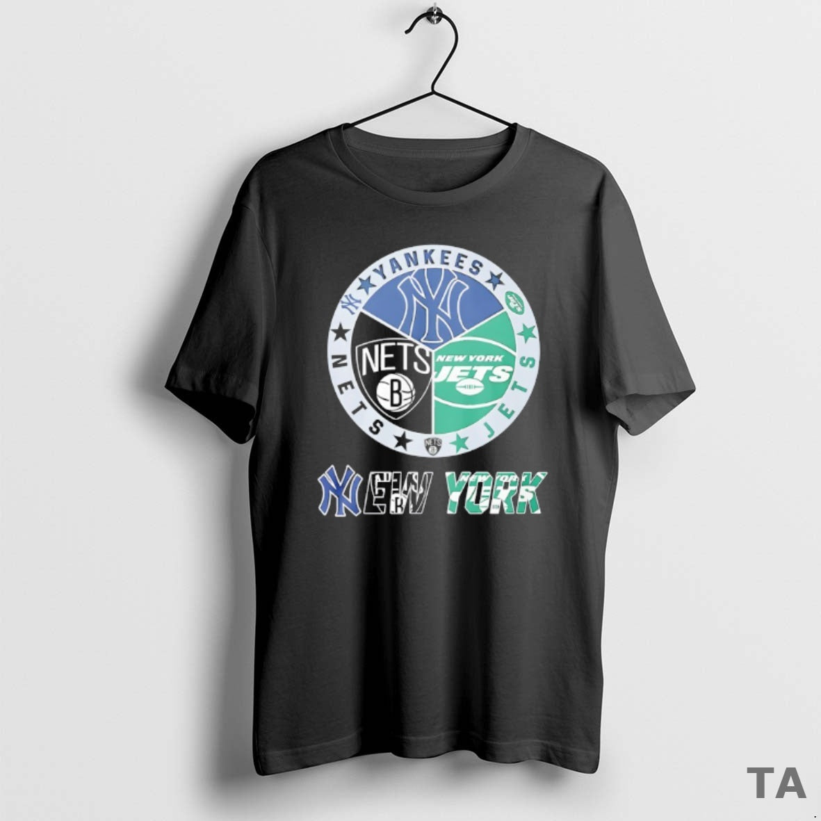 Top New York Jets New York Nets New York Yankees Mashup Logo T Shirt Sweater - T-Shirt, Sweatshirt, Hoodie
