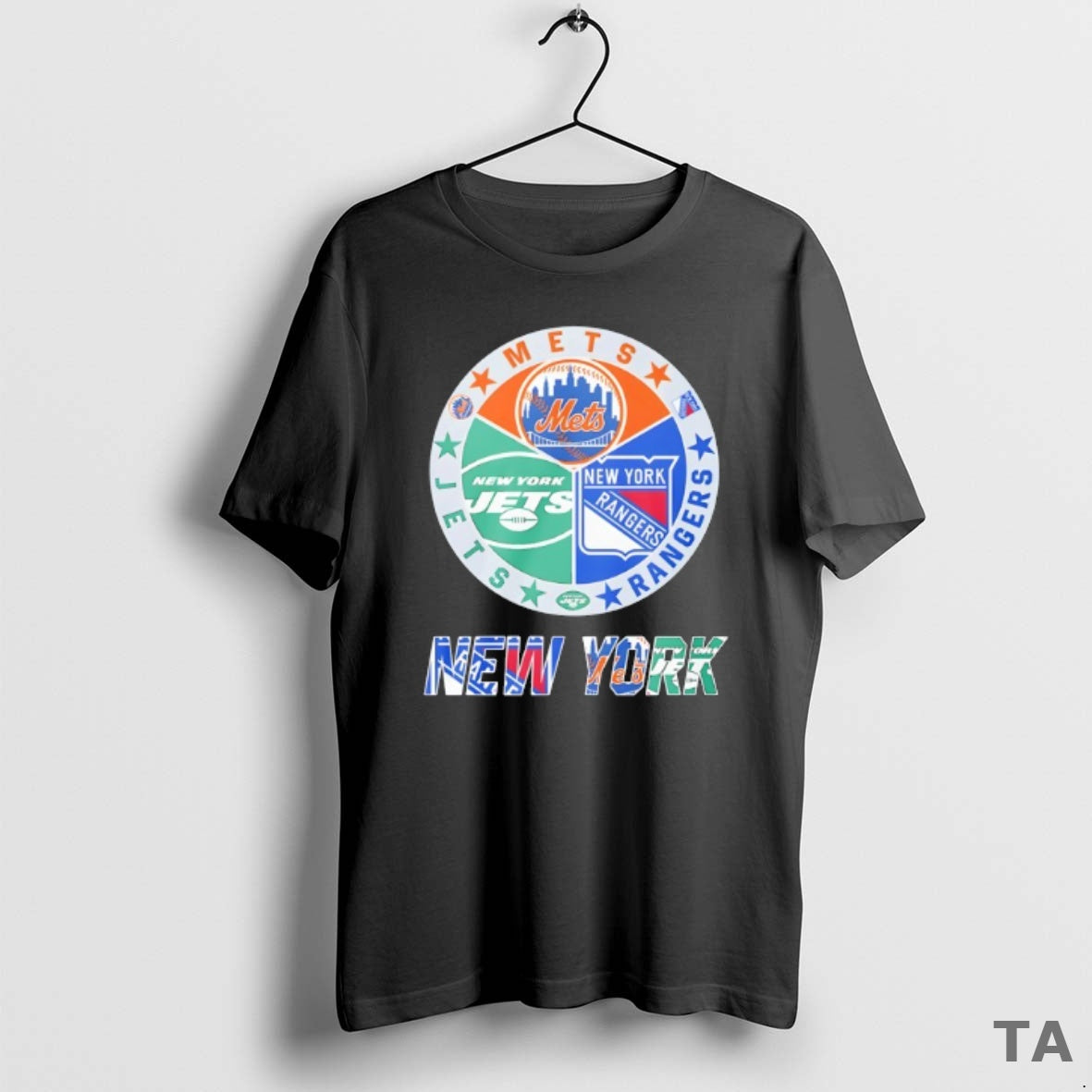 Top New York Rangers New York Mets New York Jets Mashup Logo T Shirt Sweater - T-Shirt, Sweatshirt, Hoodie