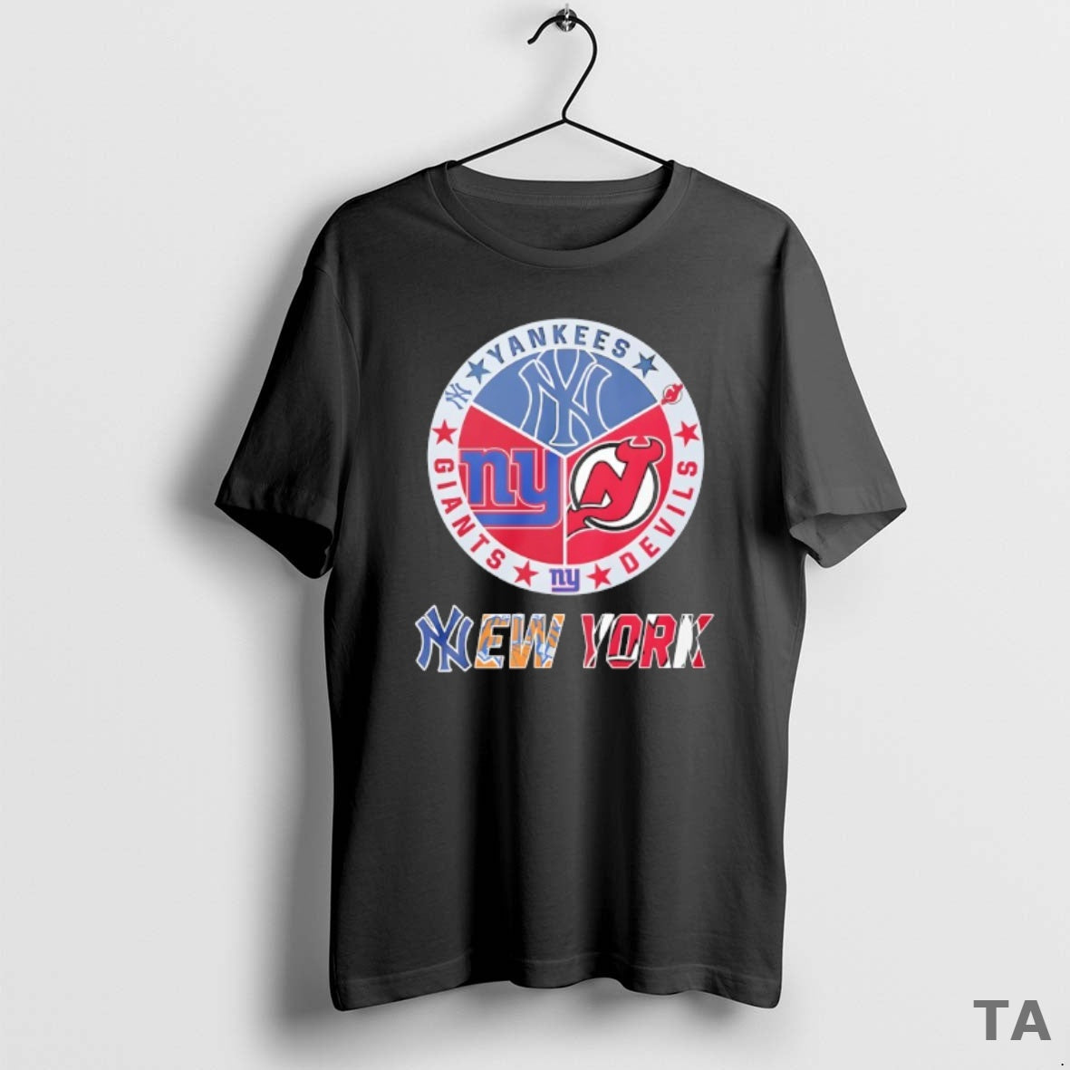 Top New York Yankees New York Giants And New Jersey Devils Mashup Logo - T-Shirt, Sweatshirt, Hoodie