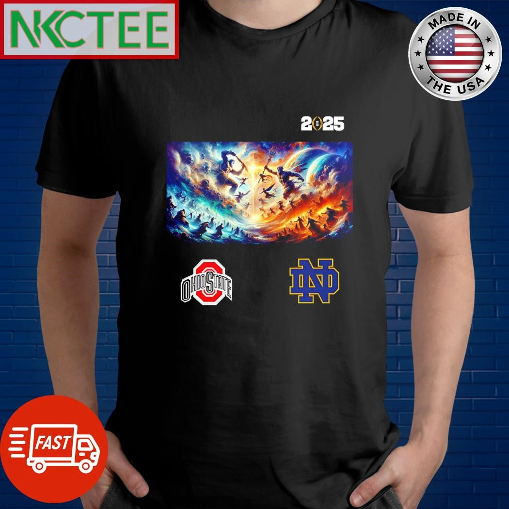 Top Ohio State vs. Notre Dame prediction A clash of Titans 2025 shirt Unisex T-shirt, Sweatshirt, Hoodie, Long Sleeve Tee - T-Shirt, Sweatshirt, Hoodie