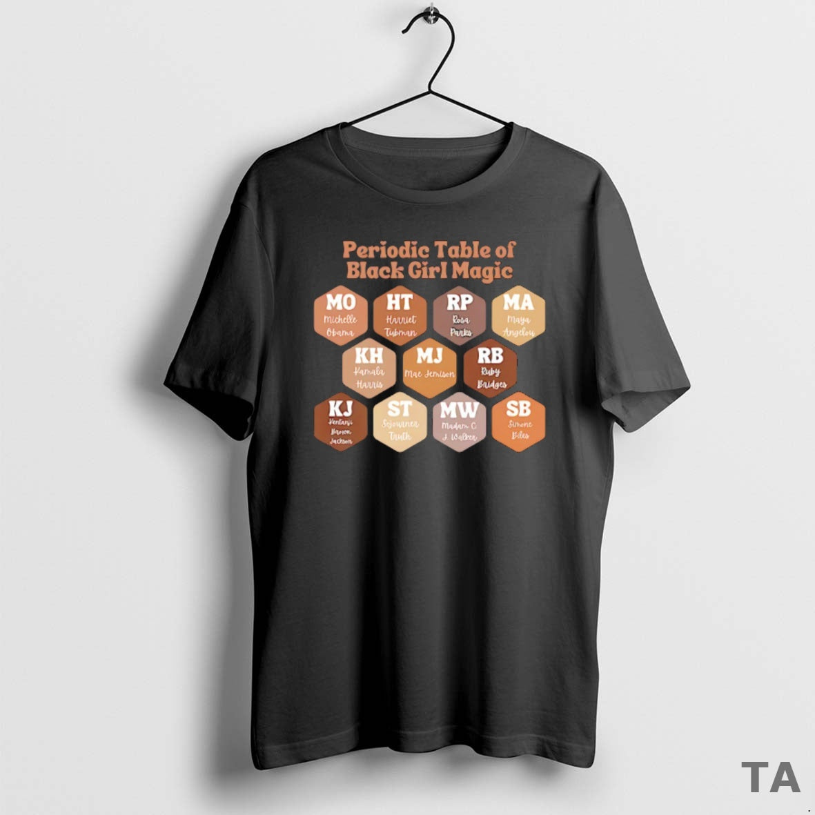 Top Periodic Table Of Black Girl Magic Mo Ht Rp Ma Kh Mj Rb Kj - T-Shirt, Sweatshirt, Hoodie