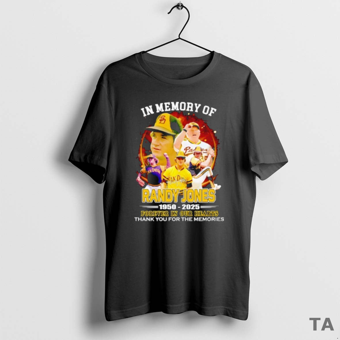 Top San Diego And Randy Jjones In Memory Of 1950 2025 Thank You For The - T-Shirt, Sweatshirt, Hoodie