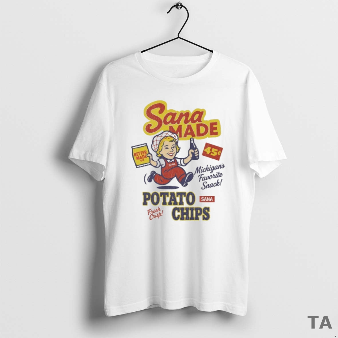 Top Sana Made Potato Chips Better Made Michigans Favorite Snack T Shirt Sweater - T-Shirt, Sweatshirt, Hoodie