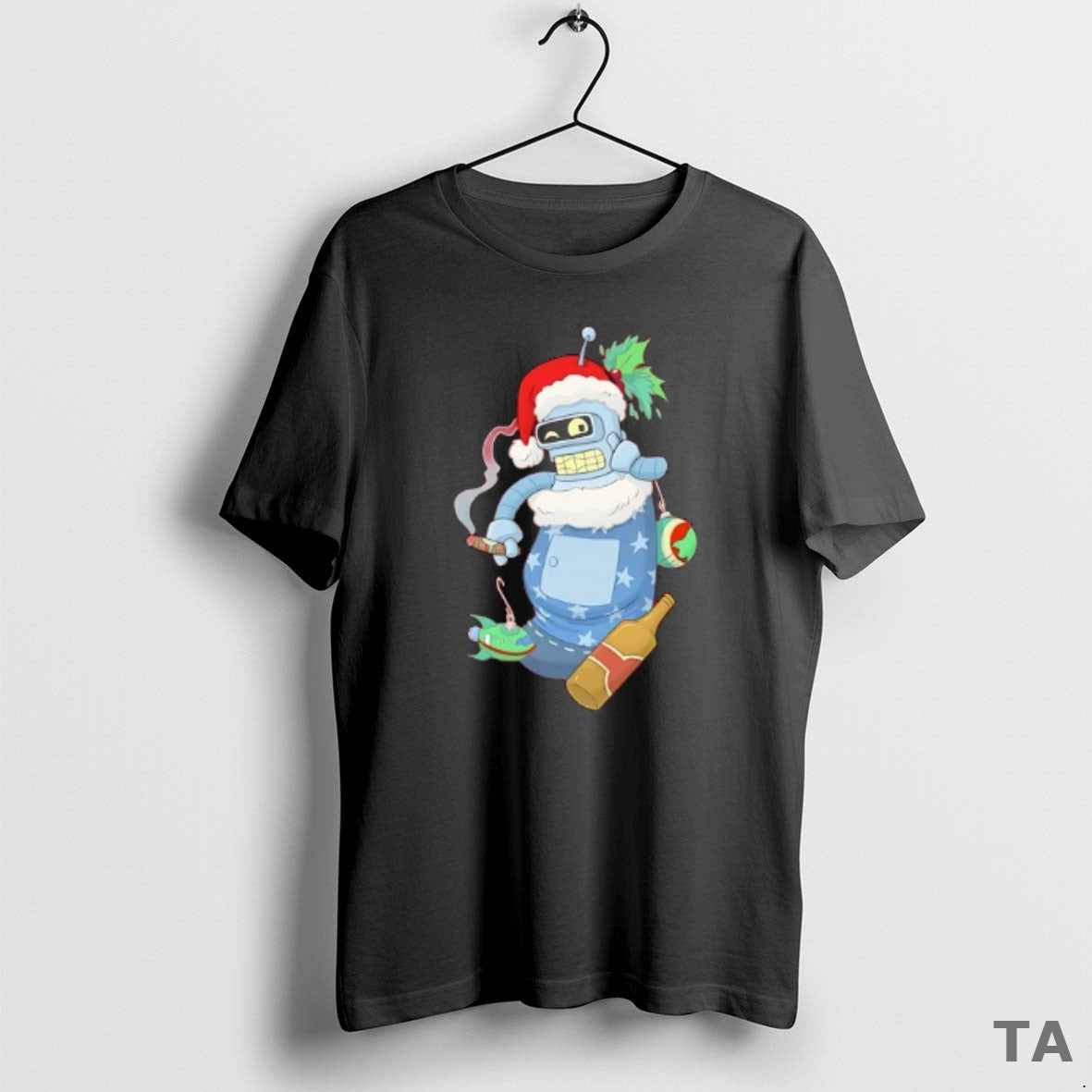 Top Stocking Stuffer Bendy Holding Cigar Merry Christmas T Shirt Sweater - T-Shirt, Sweatshirt, Hoodie